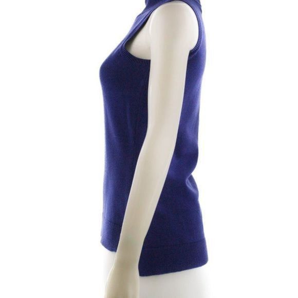 MICHAEL MICHAEL KORS Blue Sleeveless Cotton Sweater Size S - Picture 2 of 6